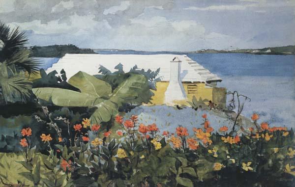 Winslow Homer Flower Garden and Bungalow,Bermuda (mk44) France oil painting art